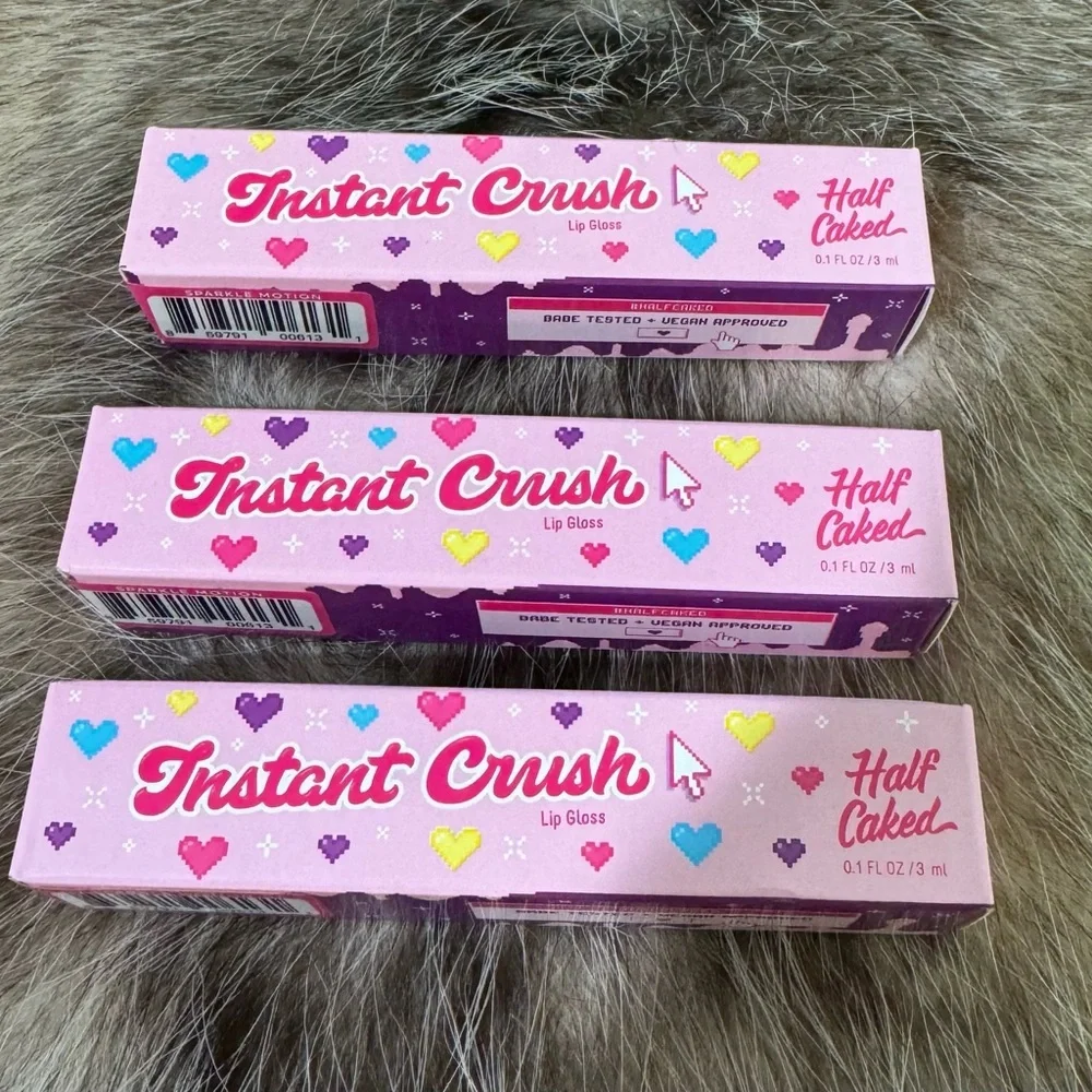 Lot of‎ 3 “Half Caked” Instant Crush Lipgloss Shade Sparkle Motion New in Box